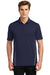 Sport-Tek ST620 Mens Tough Moisture Wicking Short Sleeve Polo Shirt Navy Blue/Heather Grey Front