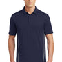 Sport-Tek Mens Tough Moisture Wicking Short Sleeve Polo Shirt - True Navy Blue/Heather Grey - Closeout