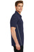 Sport-Tek ST620 Mens Tough Moisture Wicking Short Sleeve Polo Shirt Navy Blue/Heather Grey Side