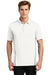 Sport-Tek ST620 Mens Tough Moisture Wicking Short Sleeve Polo Shirt White/Heather Grey Front