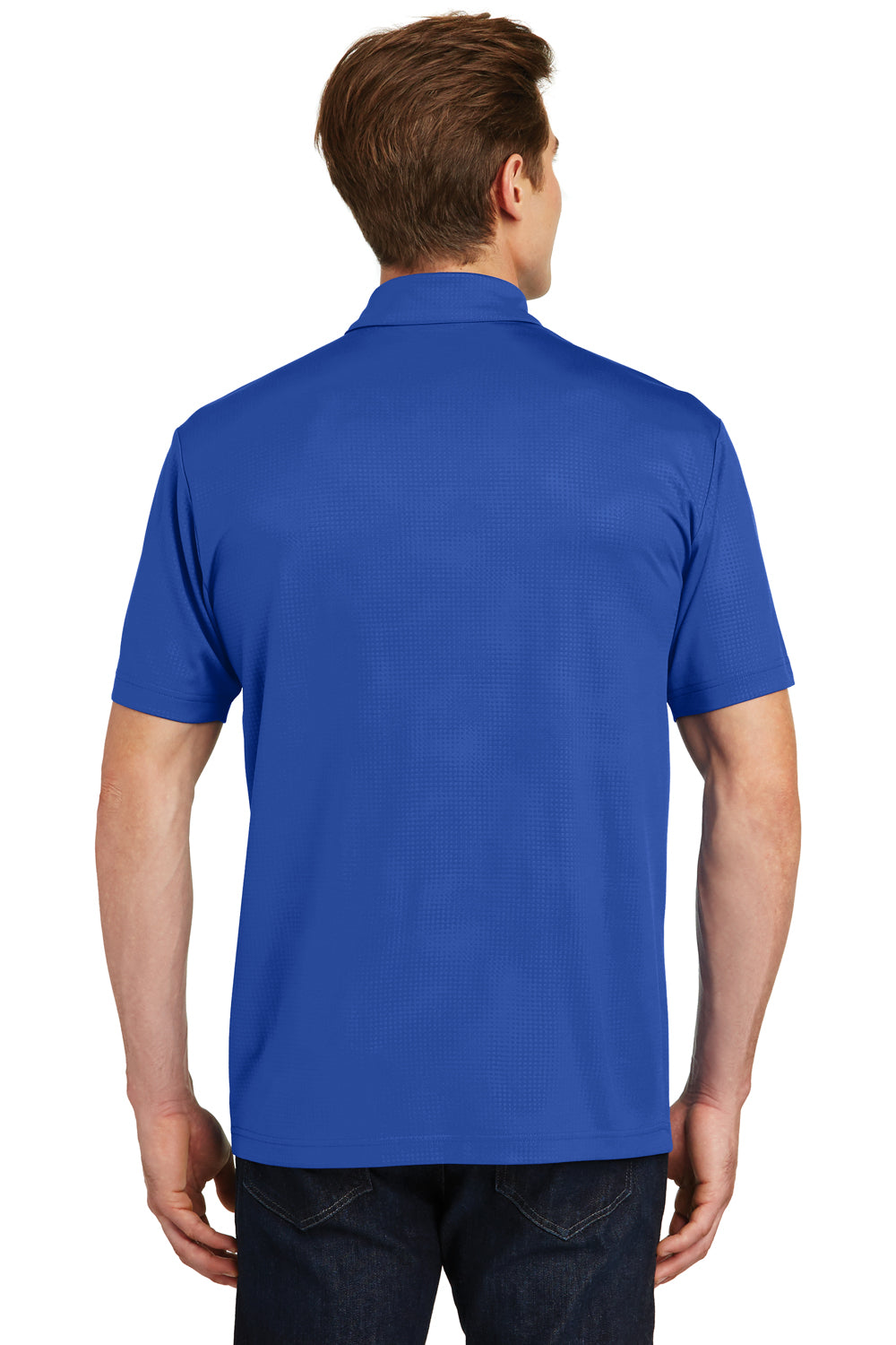 Sport-Tek ST630 Mens Tough Moisture Wicking Short Sleeve Polo Shirt Royal Blue Back