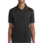 Sport-Tek Mens RacerMesh Moisture Wicking Short Sleeve Polo Shirt - Black