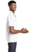 Sport-Tek ST640 Mens RacerMesh Moisture Wicking Short Sleeve Polo Shirt White Side