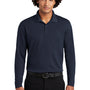 Sport-Tek Mens RacerMesh Moisture Wicking Long Sleeve Polo Shirt - True Navy Blue