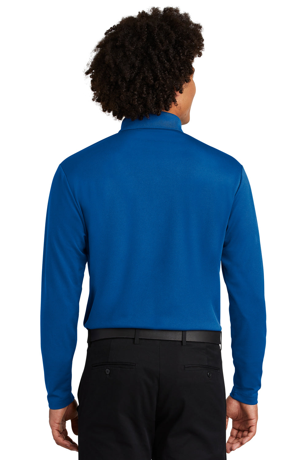 Sport-Tek ST640LS Mens RacerMesh Moisture Wicking Long Sleeve Polo Shirt Royal Blue Back