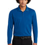 Sport-Tek Mens RacerMesh Moisture Wicking Long Sleeve Polo Shirt - True Royal Blue