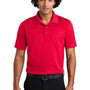 Sport-Tek Mens RacerMesh Moisture Wicking Short Sleeve Polo Shirt w/ Pocket - True Red