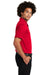 Sport-Tek ST640P Mens RacerMesh Moisture Wicking Short Sleeve Polo Shirt w/ Pocket Red Side