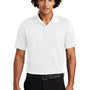 Sport-Tek Mens RacerMesh Moisture Wicking Short Sleeve Polo Shirt w/ Pocket - White