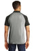 Sport-Tek ST641 Mens RacerMesh Moisture Wicking Short Sleeve Polo Shirt Heather Grey/Black Back