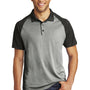 Sport-Tek Mens RacerMesh Moisture Wicking Short Sleeve Polo Shirt - Heather Grey/Black