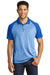 Sport-Tek ST641 Mens RacerMesh Moisture Wicking Short Sleeve Polo Shirt Heather Royal Blue/Royal Blue Front