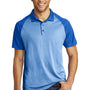 Sport-Tek Mens RacerMesh Moisture Wicking Short Sleeve Polo Shirt - Heather True Royal Blue/True Royal Blue