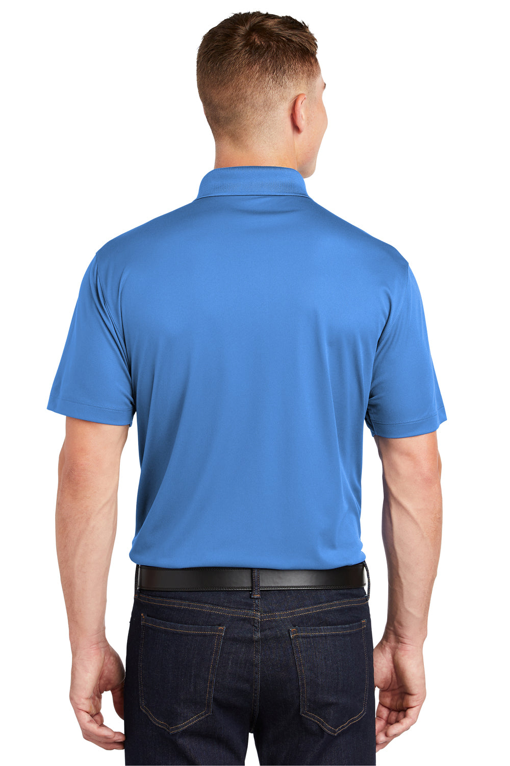 Sport-Tek ST650 Mens Sport-Wick Moisture Wicking Short Sleeve Polo Shirt Blue Lake Back