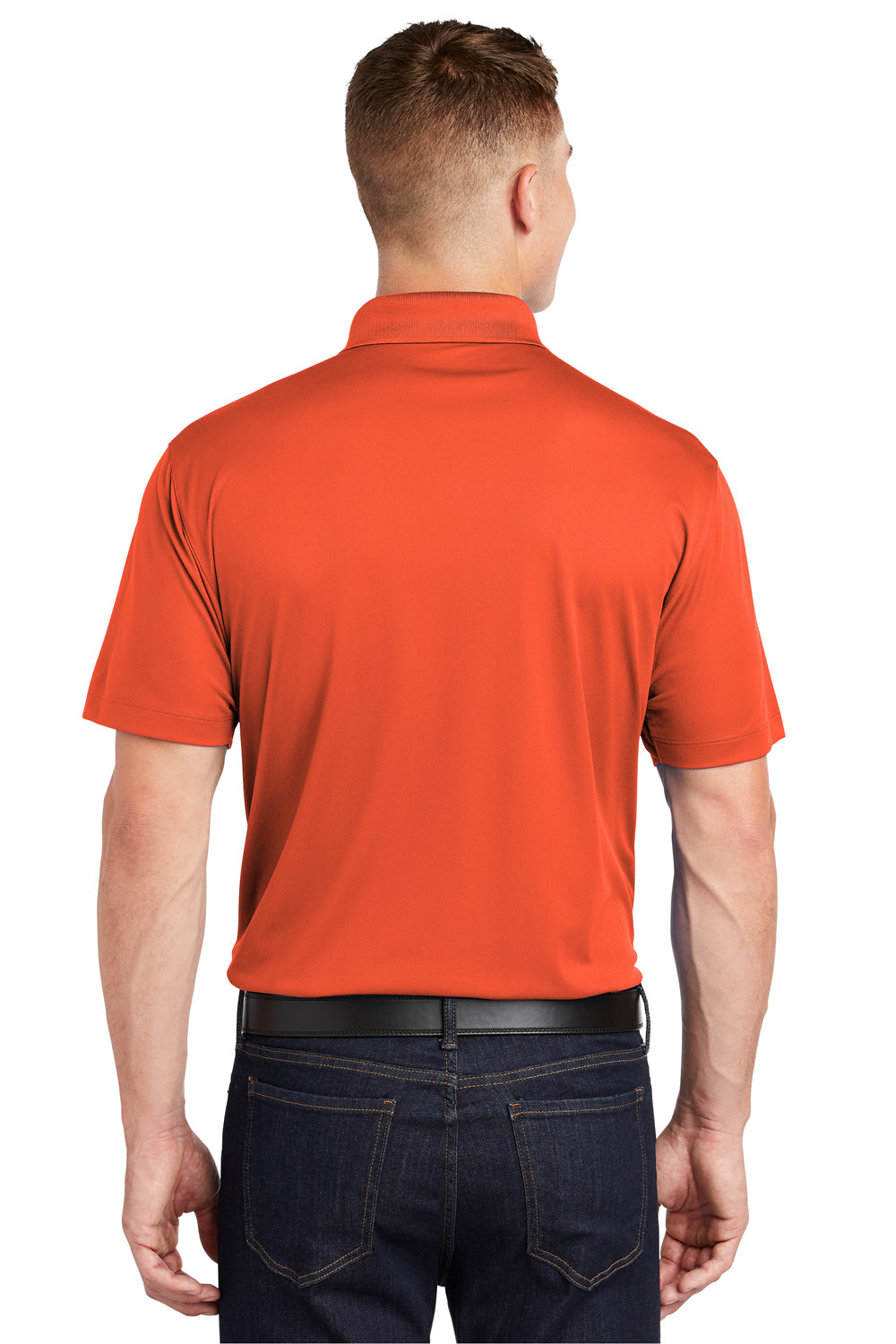 Sport-Tek ST650 Mens Sport-Wick Moisture Wicking Short Sleeve Polo Shirt Orange Back