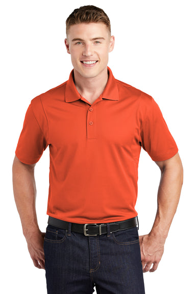 Sport-Tek ST650 Mens Sport-Wick Moisture Wicking Short Sleeve Polo Shirt Orange Front