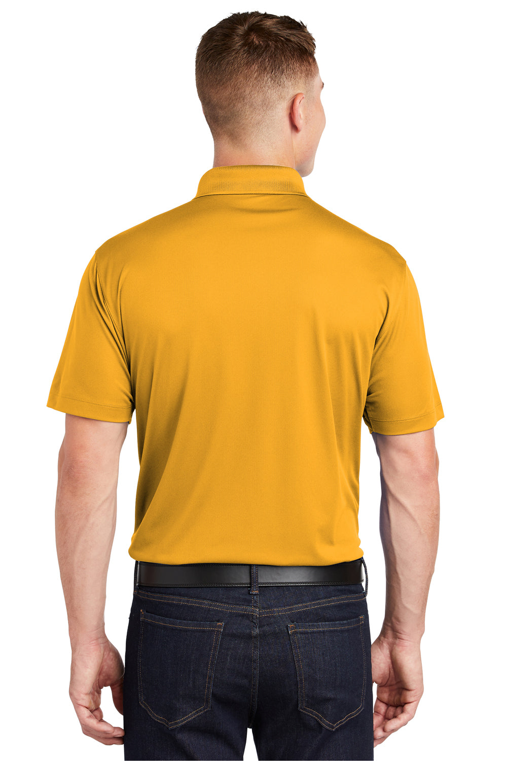 Sport-Tek ST650 Mens Sport-Wick Moisture Wicking Short Sleeve Polo Shirt Gold Back