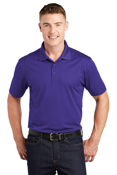 Sport-Tek ST650 Mens Sport-Wick Moisture Wicking Short Sleeve Polo Shirt Purple Front