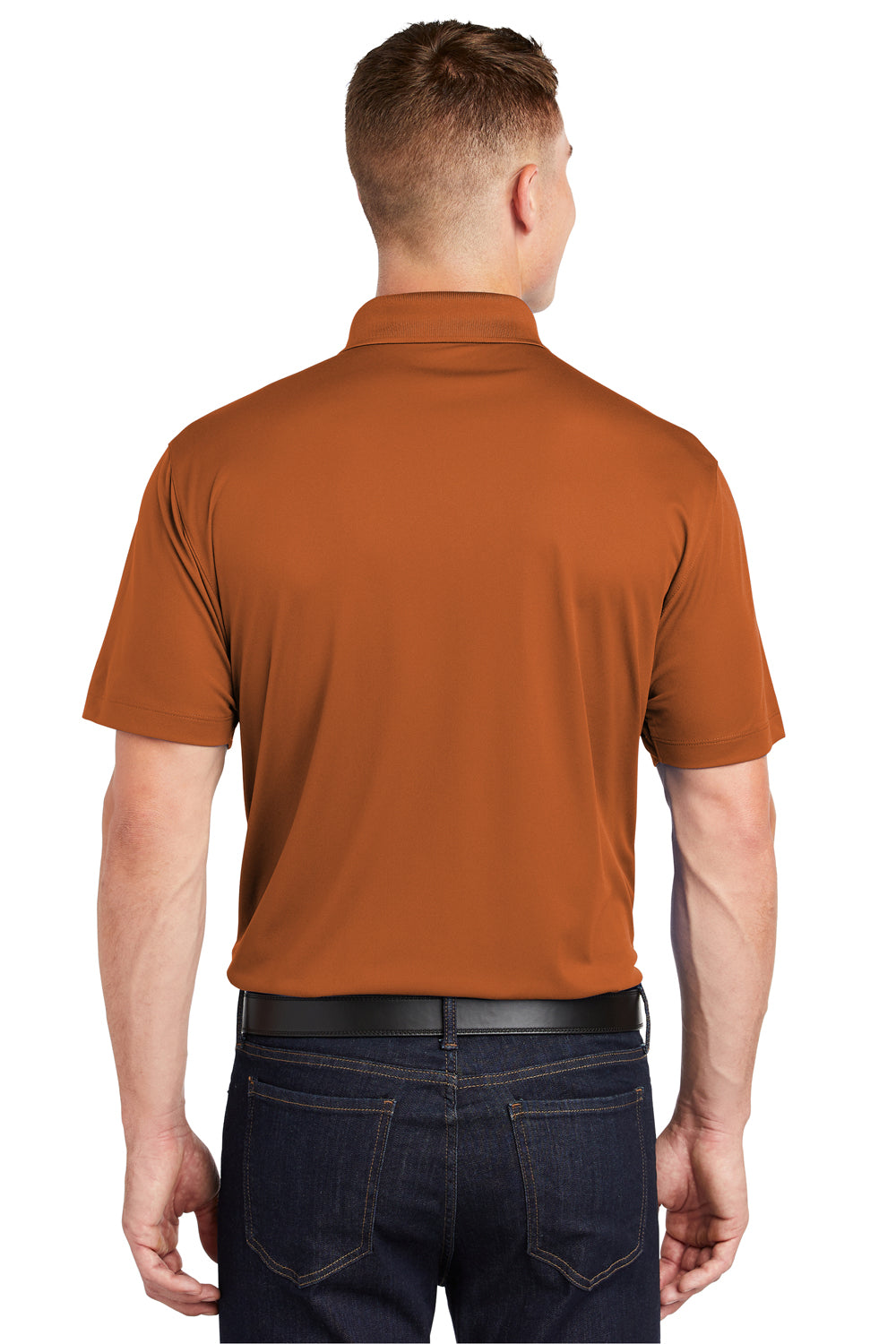 Sport-Tek ST650 Mens Sport-Wick Moisture Wicking Short Sleeve Polo Shirt Texas Orange Back