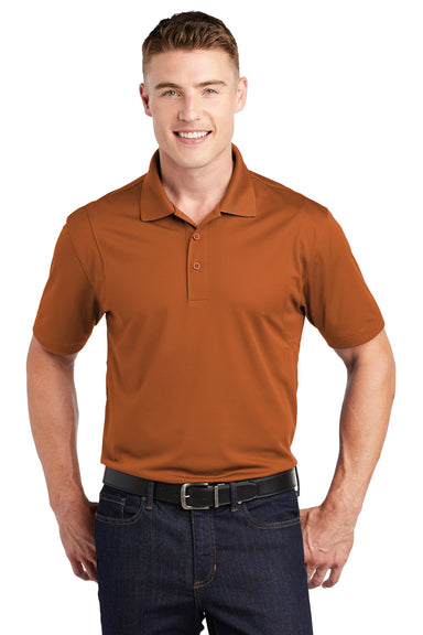 Sport-Tek ST650 Mens Sport-Wick Moisture Wicking Short Sleeve Polo Shirt Texas Orange Front