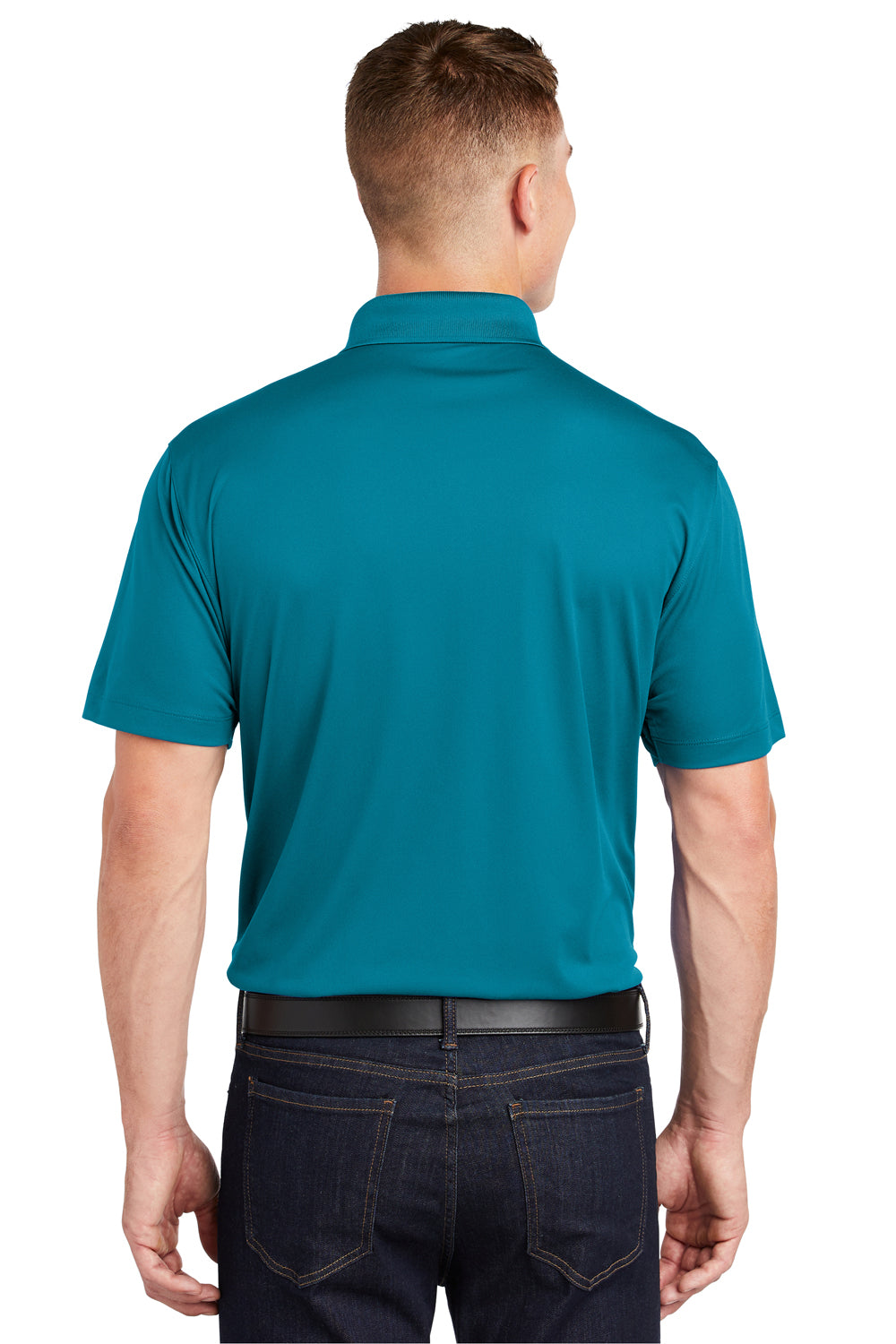 Sport-Tek ST650 Mens Sport-Wick Moisture Wicking Short Sleeve Polo Shirt Tropic Blue Back