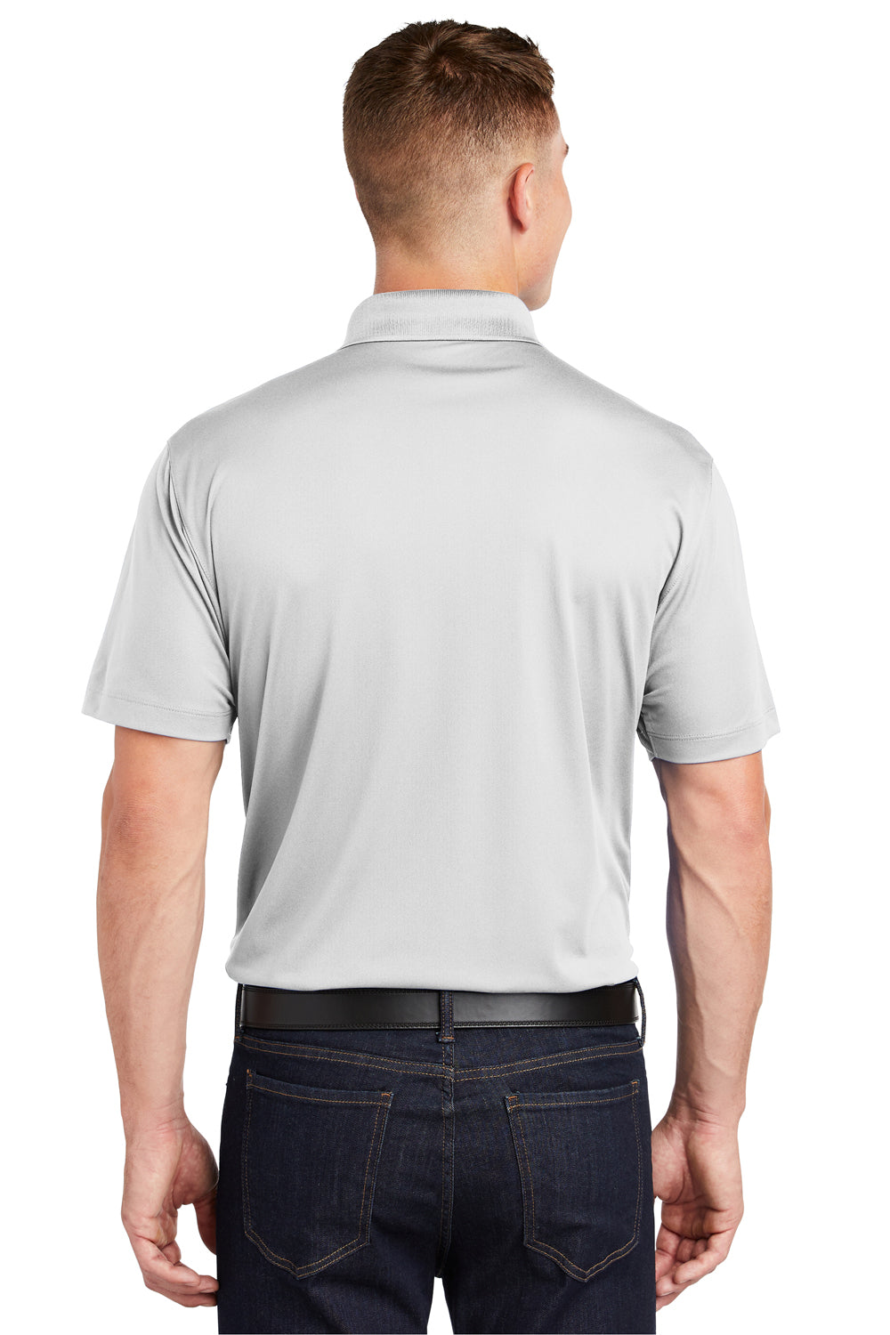 Sport-Tek ST650 Mens Sport-Wick Moisture Wicking Short Sleeve Polo Shirt White Back