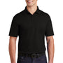 Sport-Tek Mens Sport-Wick Moisture Wicking Short Sleeve Polo Shirt w/ Pocket - Black