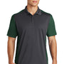 Sport-Tek Mens Sport-Wick Moisture Wicking Short Sleeve Polo Shirt - Iron Grey/Forest Green