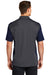 Sport-Tek ST652 Mens Sport-Wick Moisture Wicking Short Sleeve Polo Shirt Iron Grey/Navy Blue Back