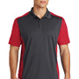 Sport-Tek Mens Sport-Wick Moisture Wicking Short Sleeve Polo Shirt - Iron Grey/True Red
