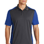 Sport-Tek Mens Sport-Wick Moisture Wicking Short Sleeve Polo Shirt - Iron Grey/True Royal Blue