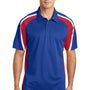 Sport-Tek Mens Sport-Wick Moisture Wicking Short Sleeve Polo Shirt - True Royal Blue/True Red/White