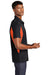 Sport-Tek ST655 Mens Sport-Wick Moisture Wicking Short Sleeve Polo Shirt Black/Orange Side