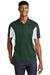 Sport-Tek ST655 Mens Sport-Wick Moisture Wicking Short Sleeve Polo Shirt Forest Green/White Front