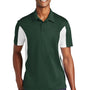 Sport-Tek Mens Sport-Wick Moisture Wicking Short Sleeve Polo Shirt - Forest Green/White