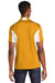 Sport-Tek ST655 Mens Sport-Wick Moisture Wicking Short Sleeve Polo Shirt Gold/White Back