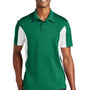 Sport-Tek Mens Sport-Wick Moisture Wicking Short Sleeve Polo Shirt - Kelly Green/White