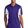 Sport-Tek Mens Sport-Wick Moisture Wicking Short Sleeve Polo Shirt - Purple/White