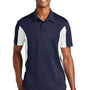 Sport-Tek Mens Sport-Wick Moisture Wicking Short Sleeve Polo Shirt - True Navy Blue/White