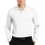 Sport-Tek Mens Sport-Wick Moisture Wicking Long Sleeve Polo Shirt - White