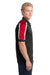 Sport-Tek ST658 Mens Sport-Wick Moisture Wicking Short Sleeve Polo Shirt Black/White/Red Side
