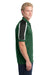 Sport-Tek ST658 Mens Sport-Wick Moisture Wicking Short Sleeve Polo Shirt Forest Green/White/Black Side