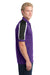Sport-Tek ST658 Mens Sport-Wick Moisture Wicking Short Sleeve Polo Shirt Purple/White/Black Side