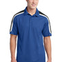 Sport-Tek Mens Sport-Wick Moisture Wicking Short Sleeve Polo Shirt - True Royal Blue/Black/White