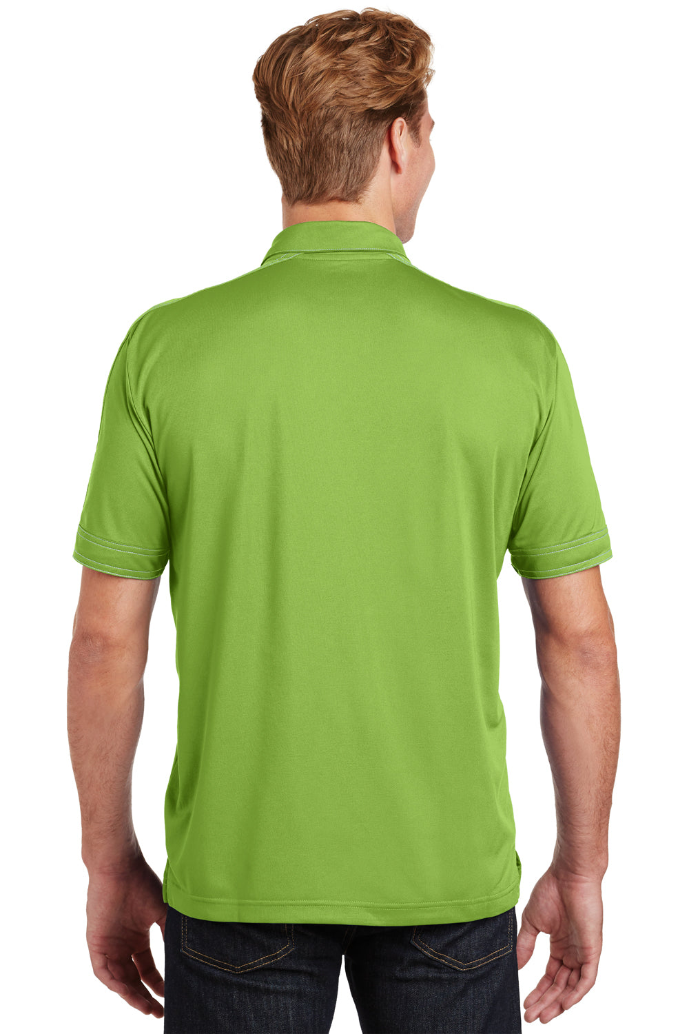 Sport-Tek ST659 Mens Sport-Wick Moisture Wicking Short Sleeve Polo Shirt Green Oasis Back