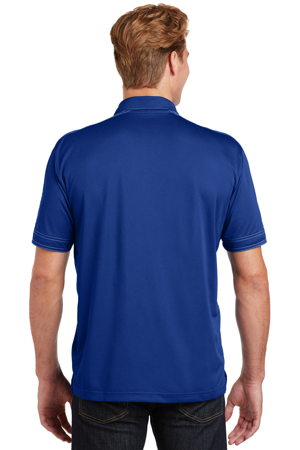 Sport-Tek ST659 Mens Sport-Wick Moisture Wicking Short Sleeve Polo Shirt Royal Blue Back