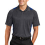 Sport-Tek Mens Heather Contender Moisture Wicking Short Sleeve Polo Shirt - Heather Graphite Grey/True Royal Blue