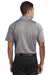 Sport-Tek ST665 Mens Heather Contender Moisture Wicking Short Sleeve Polo Shirt Vintage Grey/Carolina Blue Back