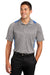 Sport-Tek ST665 Mens Heather Contender Moisture Wicking Short Sleeve Polo Shirt Vintage Grey/Carolina Blue Front