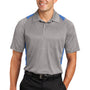 Sport-Tek Mens Heather Contender Moisture Wicking Short Sleeve Polo Shirt - Heather Vintage Grey/Carolina Blue